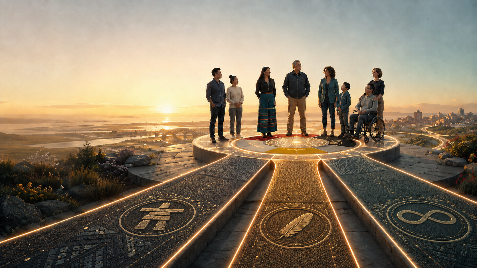 People and communities connected through distinct pathways toward shared capacity.